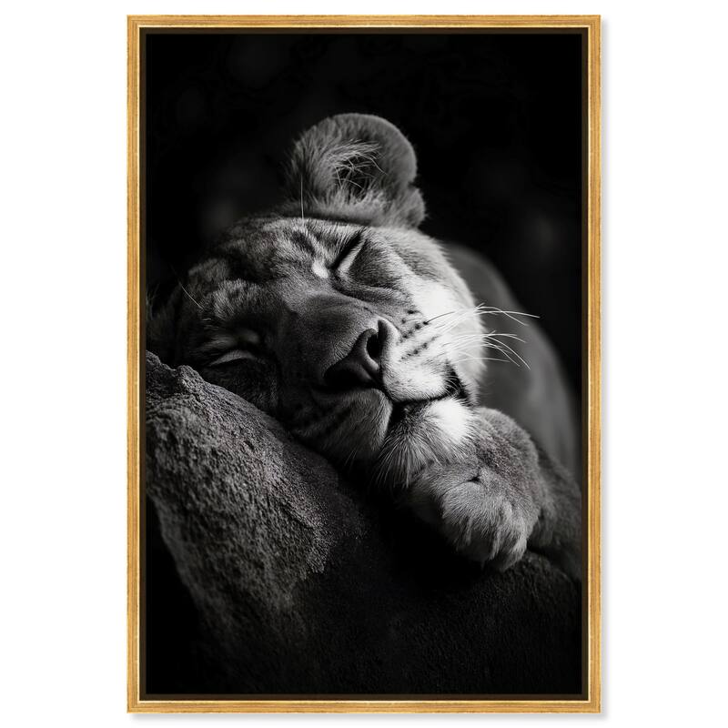 Resting Predator Canvas by Art Remedy - 16" x 24" - Gold