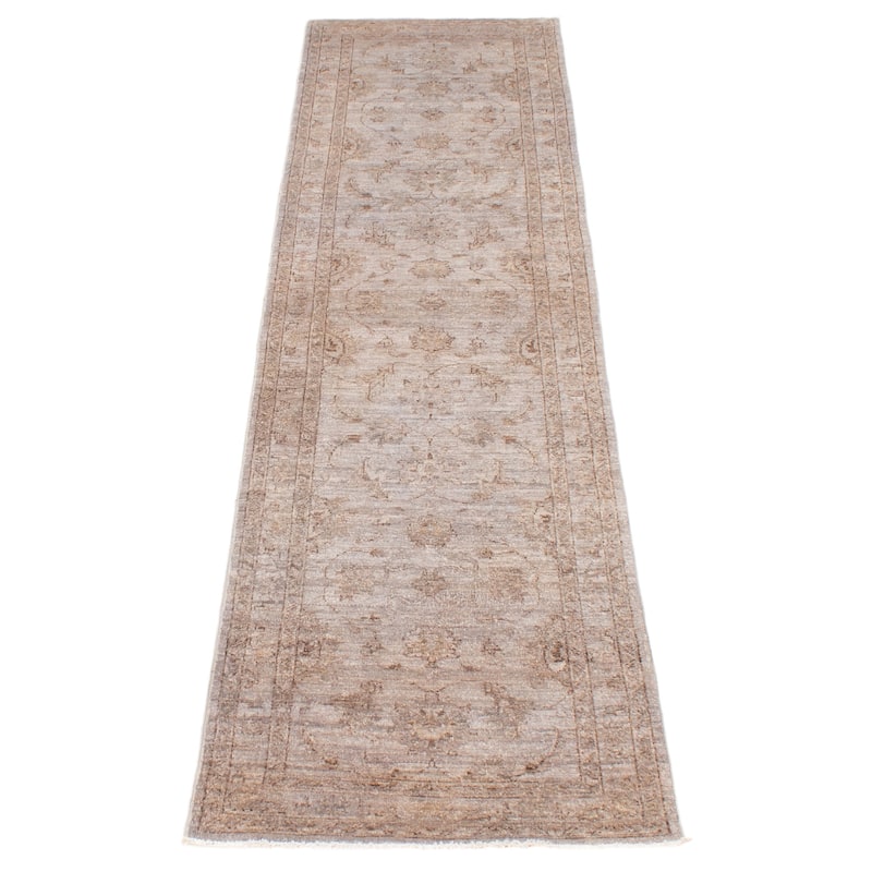 ECARPETGALLERY Hand-knotted Vibrance Grey Wool Rug - 2'5 x 9'8