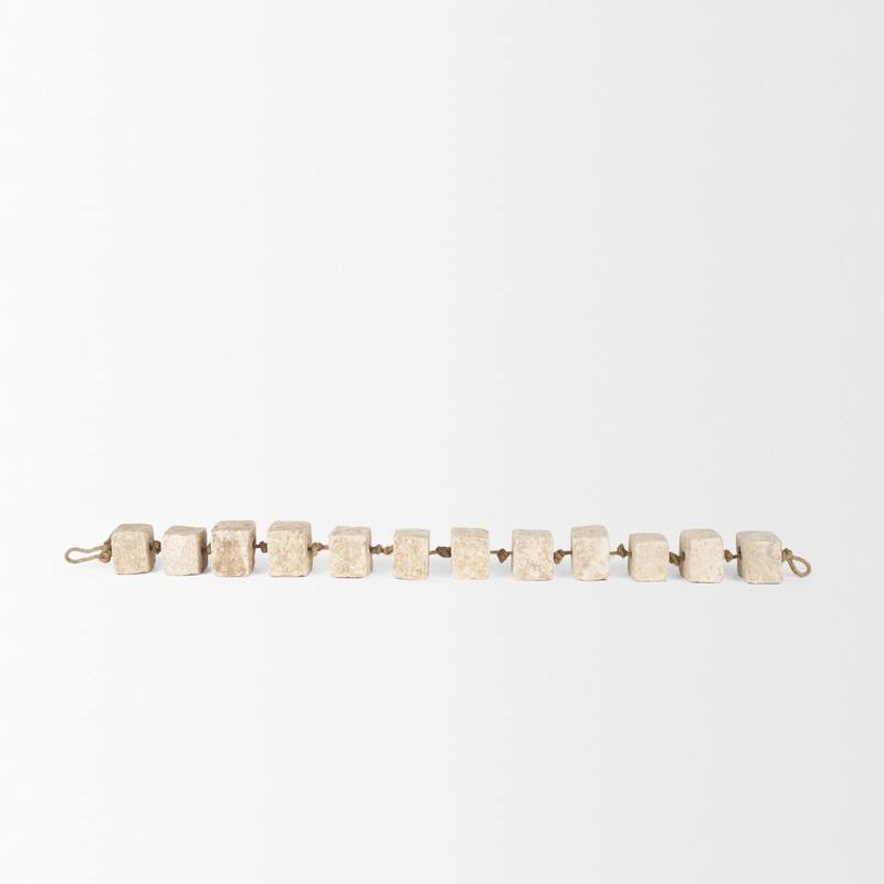 Mala Beige Paper Mache Cube Garland - 40.0L x 2.0W x 2.0H