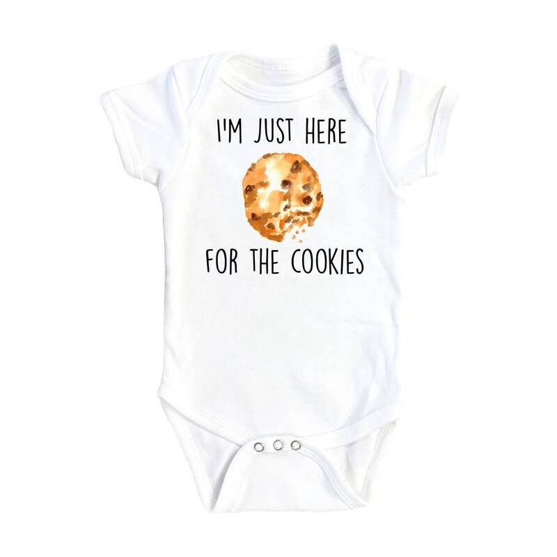 Cookies Here - Baby Boy Girl Clothes Infant Bodysuit Funny Cute Newborn - White - 6-9M