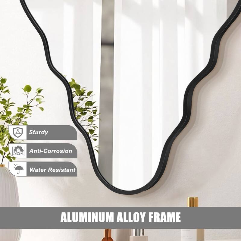 Modern Irregular Aluminum Alloy Framed Decorative Wall Mirror
