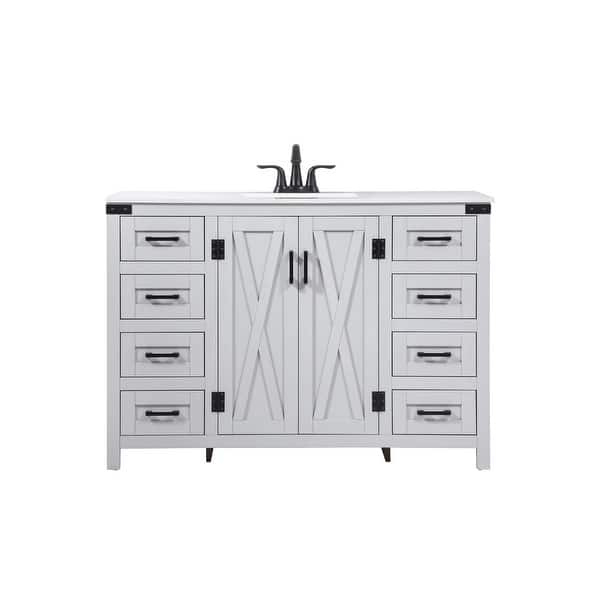 slide 1 of 1, Elegant Lighting VF90248 Grant 48" Free Standing Single Basin Vanity Grey - Painted