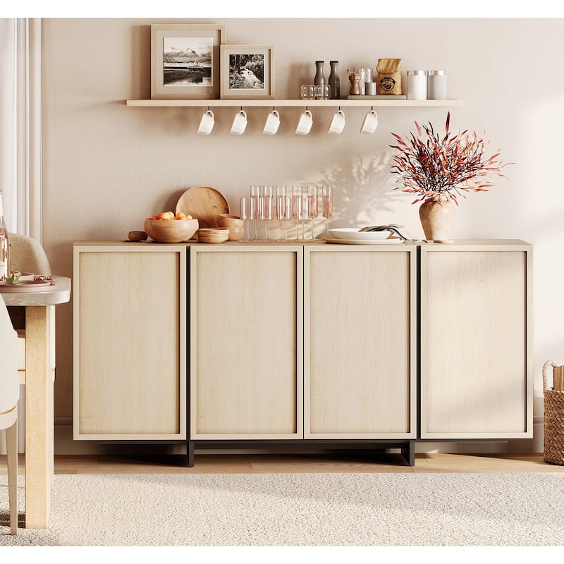 WAMPAT Sideboard Buffet Cabinet With T-Shaped Legs, Large Storage Cabinet For Living Room, Dining Room & Kitchen