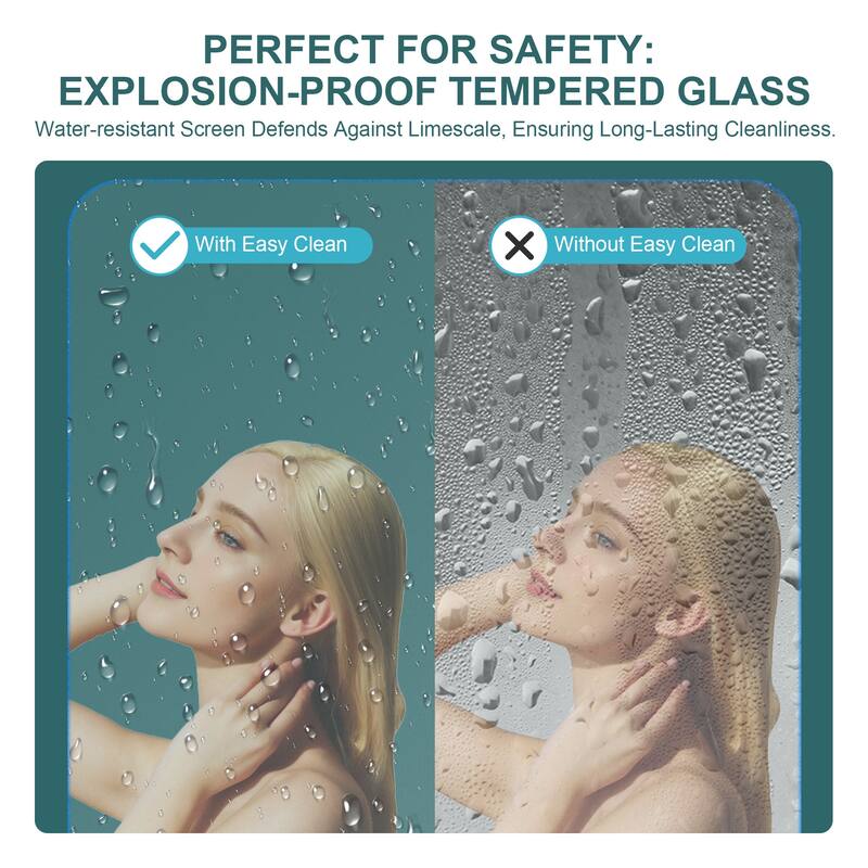 48"W x 76"H Black Stainless Steel Single-Slide Shower Door with 8mm Tempered Glass – Walk-Through Opening