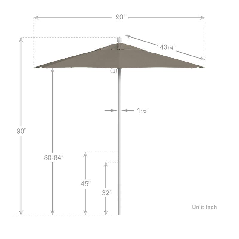 California Umbrella 7.5' Venture Series Patio Umbrella, White Aluminum Pole Fiberglass Ribs Push Lift, Pacifica Pacific Blue