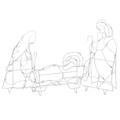 3-Piece Lighted Holy Family Nativity Scene Outdoor Christmas Decoration Set - 38.5"
