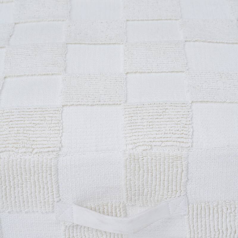 Renwil Persona Indoor 100% Cotton Floor Pouf, Ivory