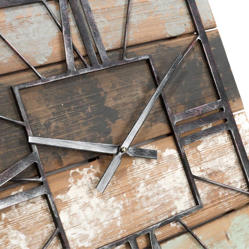 The Gray Barn Jartop Square Distressed Wood Wall Clock