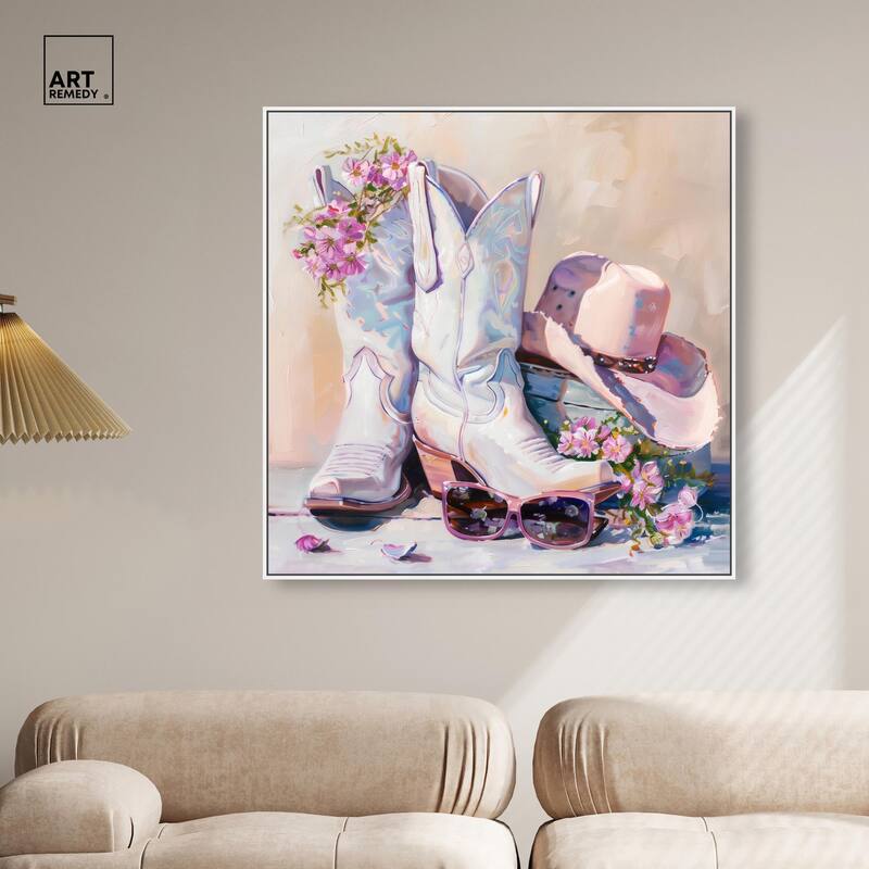 Spring Pink Cowboy Necessities Canvas by Art Remedy