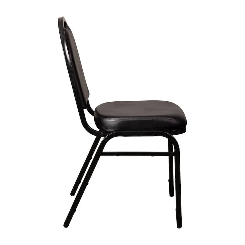 4PK Commercial Dome Back Stacking Banquet Chairs with Metal Frames