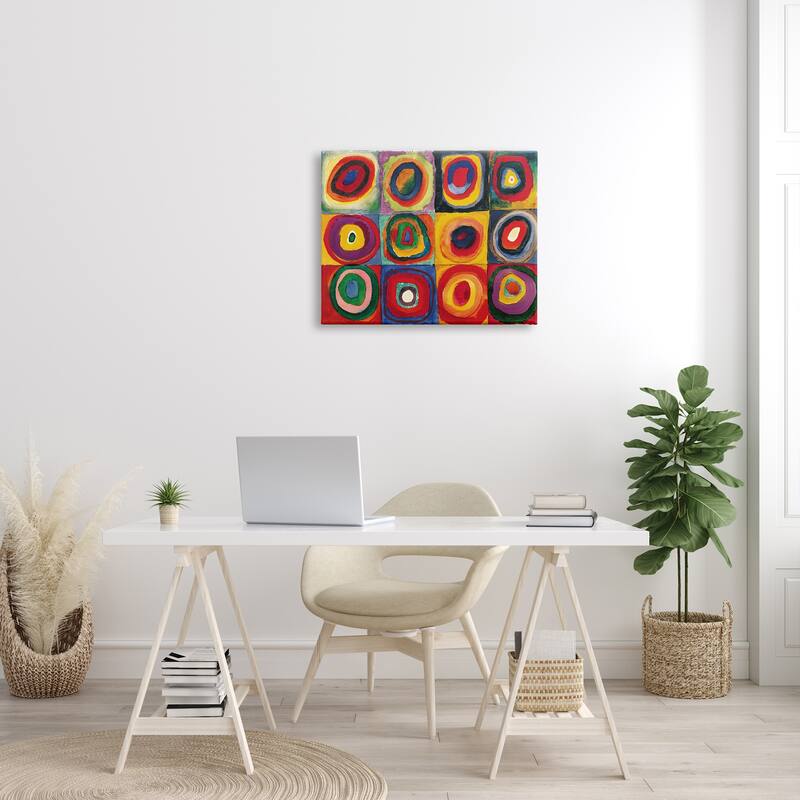 Stupell Modern Circle Shapes Aligned Abstract Swirl Pattern Canvas Wall Art, Design by Wassily Kandinsky