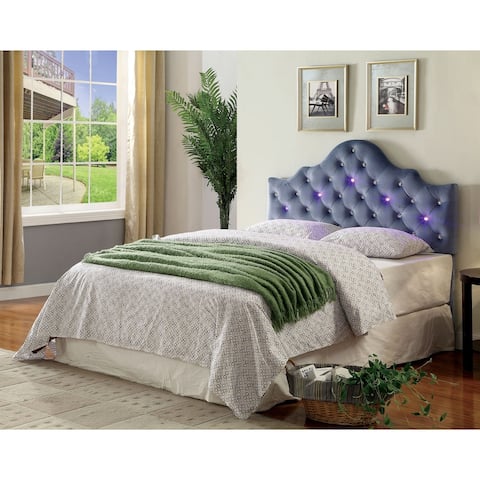 Furniture of America Lina Contemporary Fabric Tufted Crown Headboard