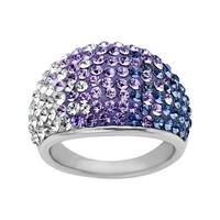 ring swarovski dome purple crystaluxe fade crystals lavender silver sterling elements crystal aurora borealis stainless steel