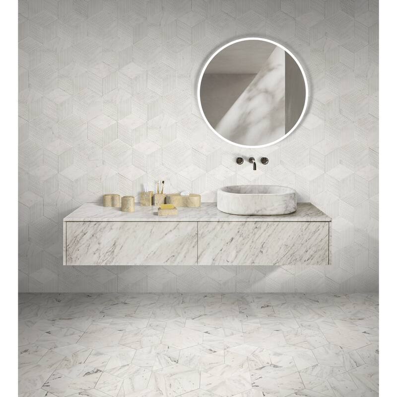 Roomfitters Marble Bathroom Accessories Set, Natural Stone Countertop Accessory Set, Solid Marble Vanity Set