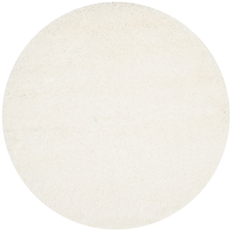 SAFAVIEH California Premium Shag Izat 2-inch Thick Area Rug - 5'3" Round - White
