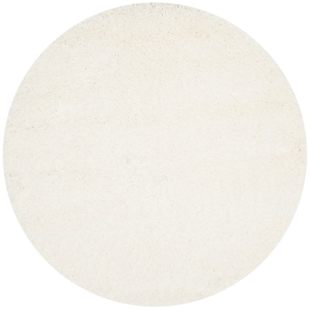 SAFAVIEH California Shag Izat 2-inch Thick Area Rug - 8'6" x 8'6" Round - White