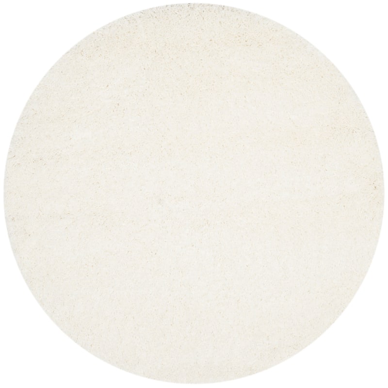SAFAVIEH California Shag Izat 2-inch Thick Area Rug - 5'3" x 5'3" Round - White