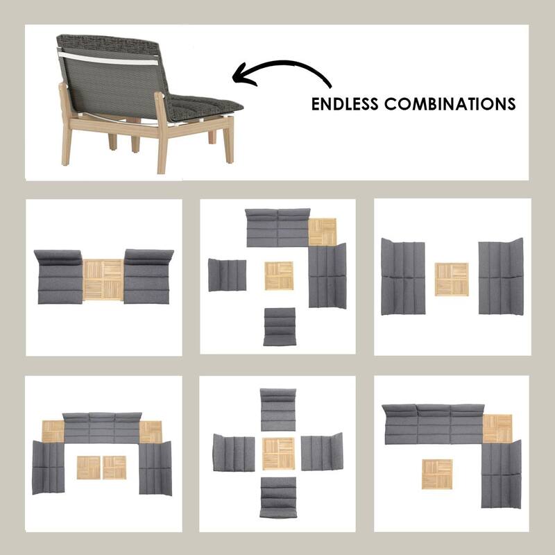Amazonia Arnhou 11pc Outdoor Patio FSC Teak Seating Set
