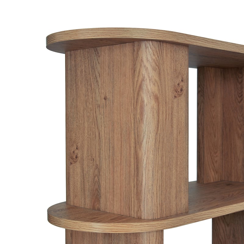 Studio London Low and Tall Oak Wood Effect Bookcase with Compact 2-Shelf Design