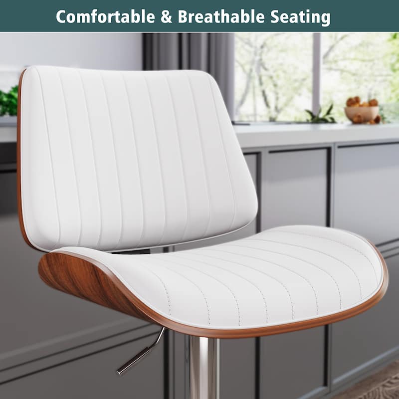 Swivel Adjustable Height Counter Stools, Bar Stools with Backs - 20" W X 18"D X 24-33" H