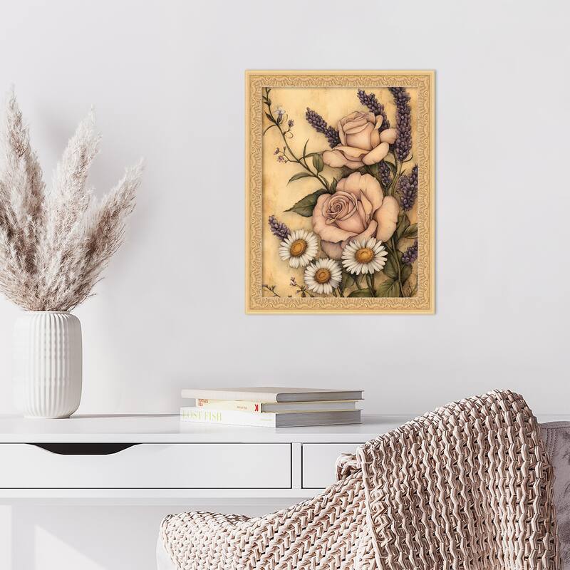 Soft Floral No. 2 by Tradelink inhouse artist Wood Framed Wall Art Print