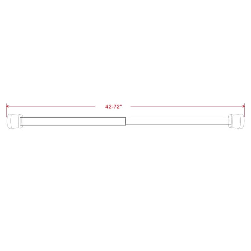 Design House Adjustable Shower Rod 43-inch-72-inch Chrome - Polished Chrome