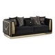 preview thumbnail 3 of 2, Furniture of America Ospray Glam 2-Piece Black Velvet Upholstered Zebra Print Sofa Set