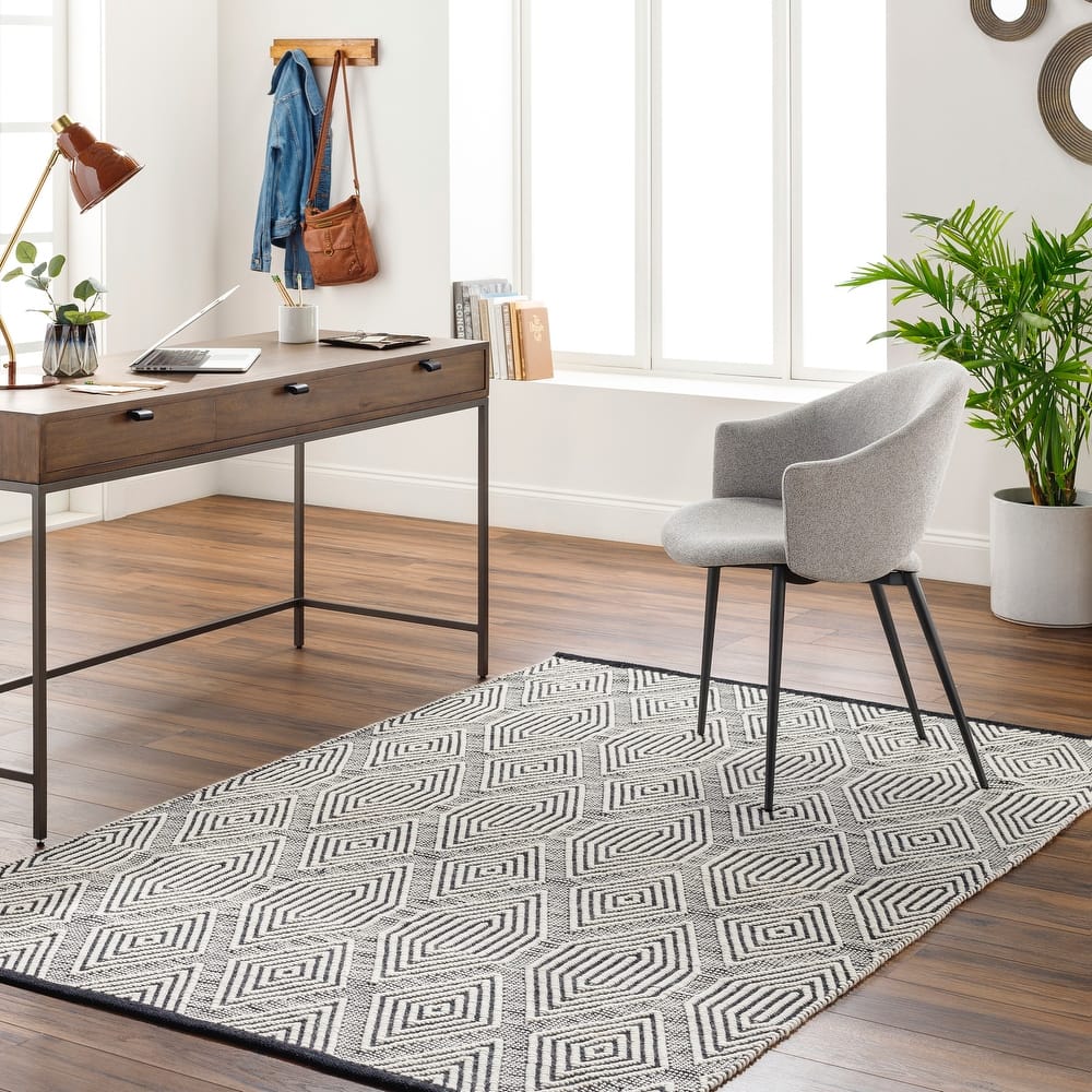 Paxtone Handmade Modern Wool Blend Area Rug