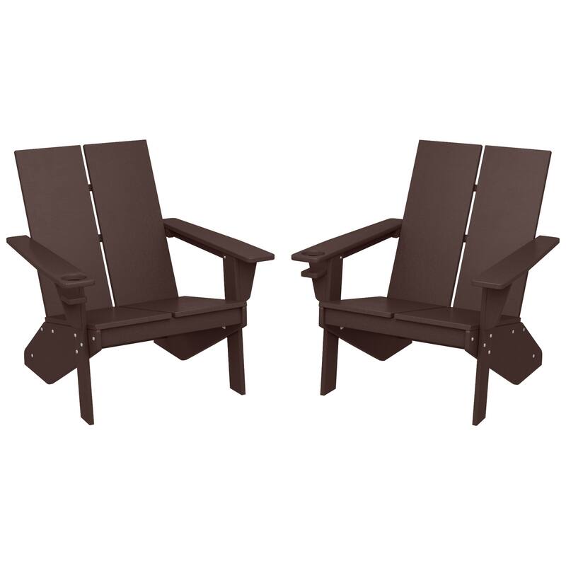 Coastin Modern Poly Adirondack Chair (Set of 2), Black
