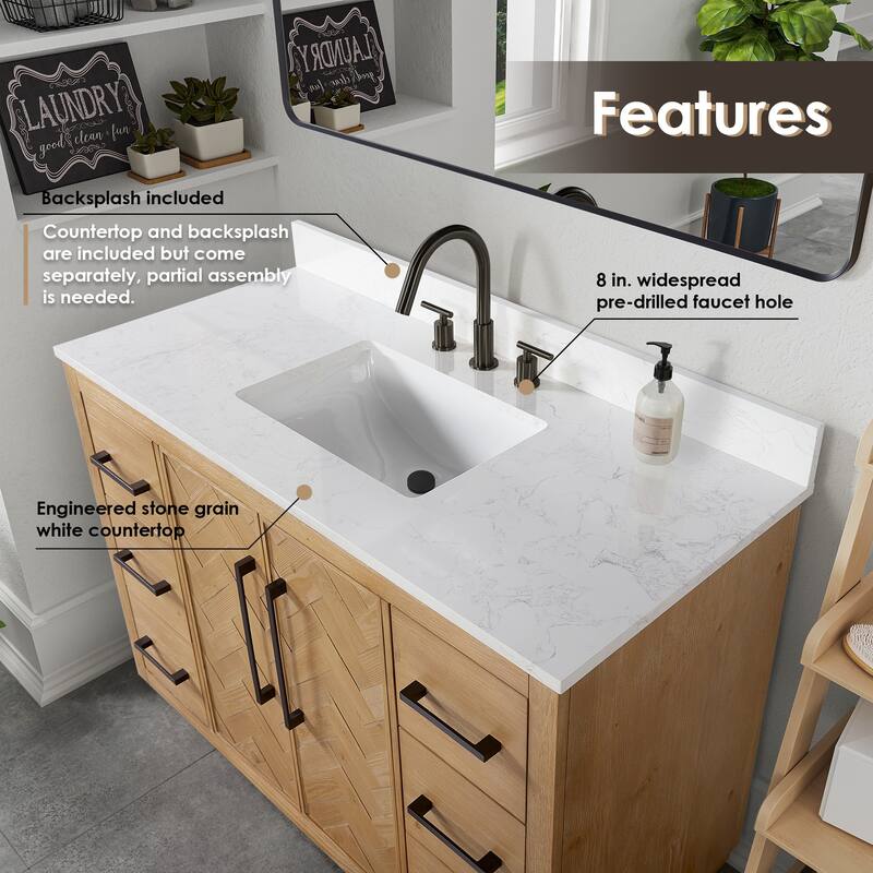 Altair Bellavia Bath Vanity in Weathered Fir no Mirror