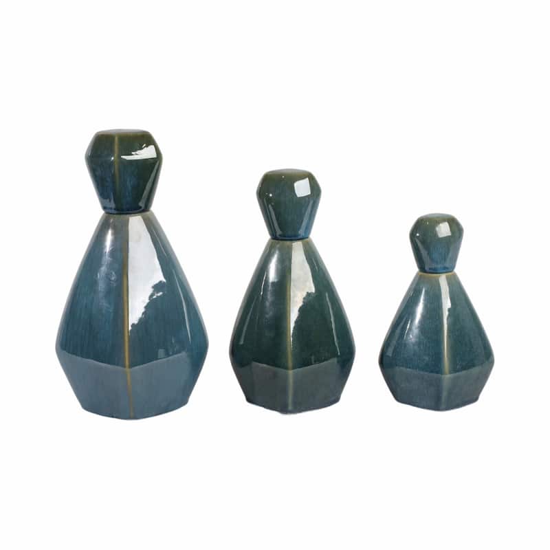 Stoneware Decorative Vases Contemporary Minimalist Sleek (Set of 3)