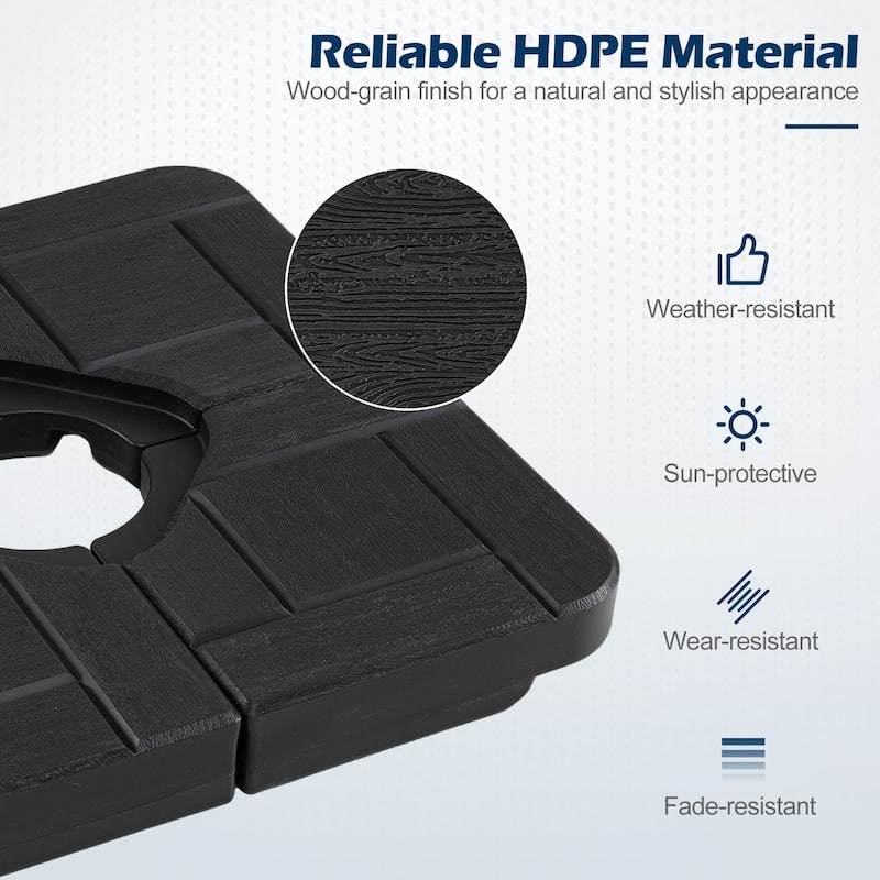 Gymax 4-Piece 188 LBS Heavy Duty Cantilever Offset Patio Umbrella Base