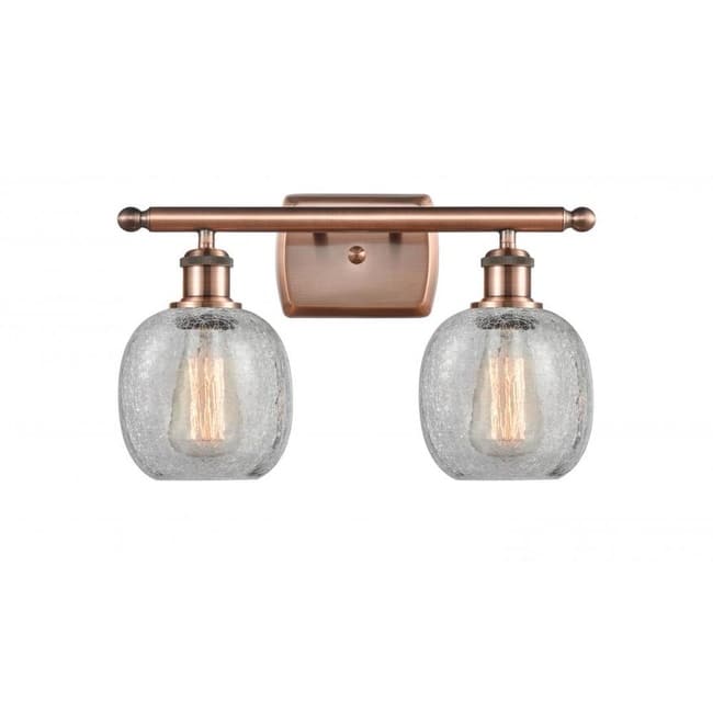 Innovations Lighting Belfast 2 Light 16" Wide Bathroom Vanity Light - Antique Copper / Clear Crackle