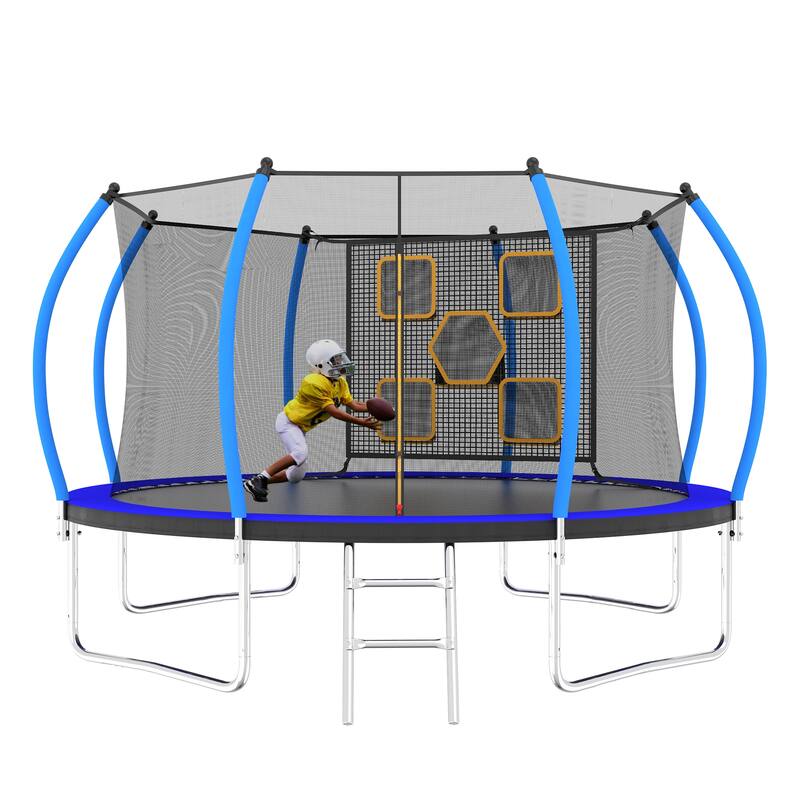 Toddler Trampoline with Handle - Suitable for Toddlers, Baby Gift, Indoor Outdoor Use - Black+Blue - 144