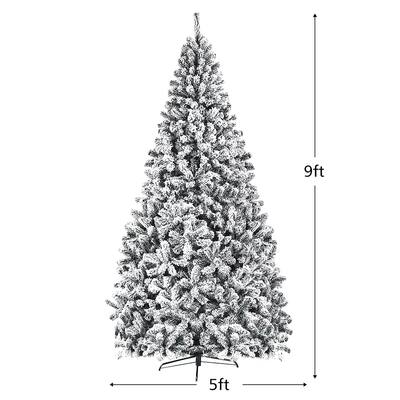 Snow-flocked Artificial Hinged Christmas Tree (6 / 7.5 / 9 ft.)