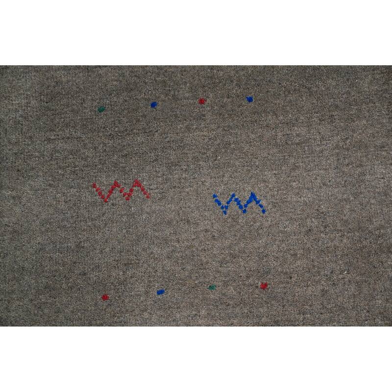 Hand Knotted Oriental 100% Wool Carpet Tribal Animal Pictorial Greys & Charcoal Gabbeh Area Rug - 12' 6'' X 9' 3''