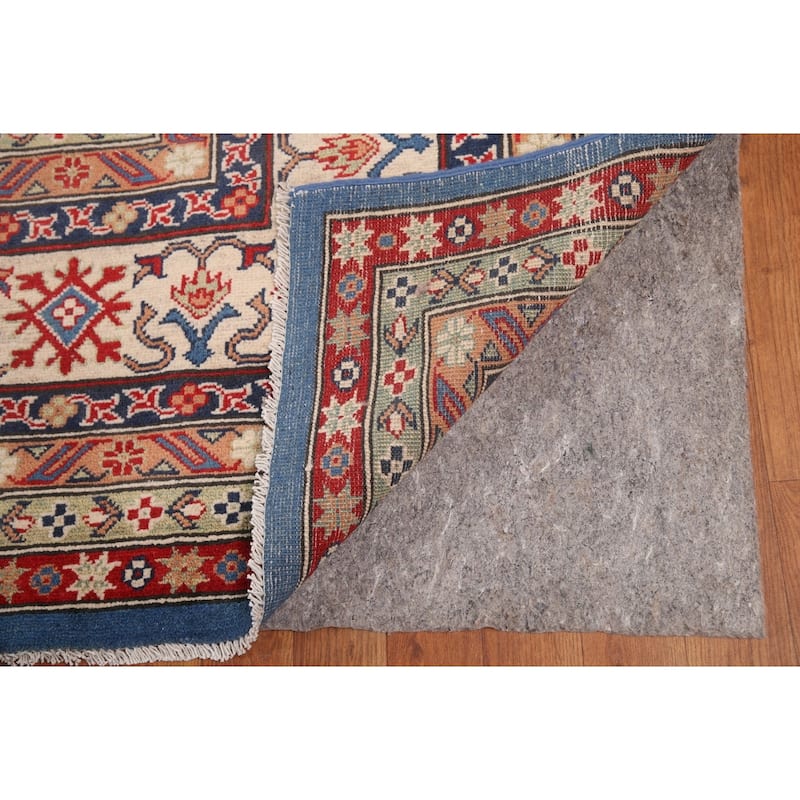 Vegetable Dye Blue Kazak Oriental Large Area Rug Handmade Wool Carpet - 12'8" x 16'5"