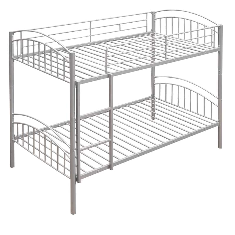 Space-Saving Twin Bunk Bed with Steel Frame and Safety Features