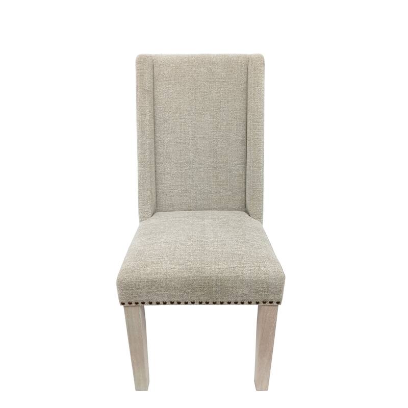 Fawn Upholstery Cushion Dining Chairs - 40" - Set of 2 - Beige