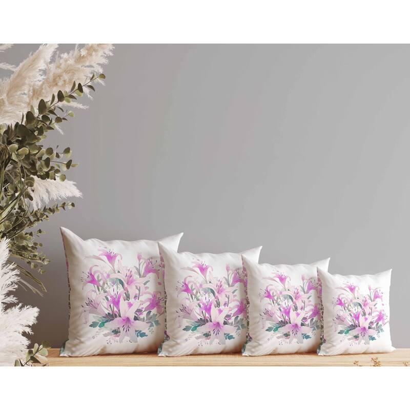 Lily Mist Serenity Faux Suede Reversible Throw Pillow Pink and Blue