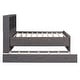 preview thumbnail 8 of 28, Full Size Platform Bed with Trundle and Storage Headboard, Kids Bed Frame with Charging Station and 3-Drawers, Antique Brown