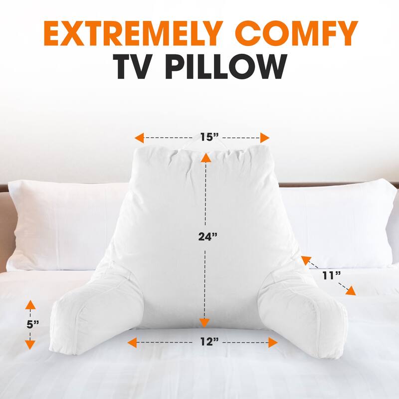 Cheer Collection Backrest Reading TV and Gaming Pillow with Armrest