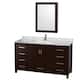 Option Espresso / White Carrara Marble Top / Brushed