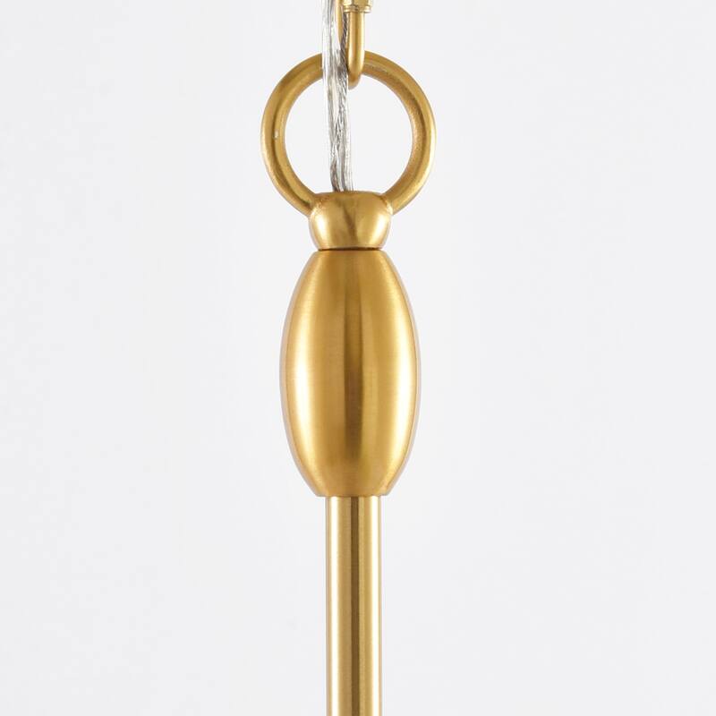 17" Modern Gold Flower 3-light Leaf-shaped Textured Glass Chandelier Hanging Light