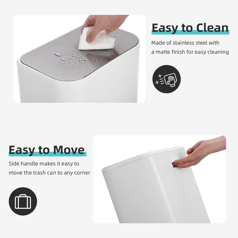 5.3 Gallon Kitchen Trash Can with Lid, Stainless Steel Step On Garbage Can