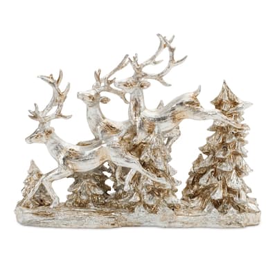 Deer and Trees Christmas Tabletop Decoration - 15.5"