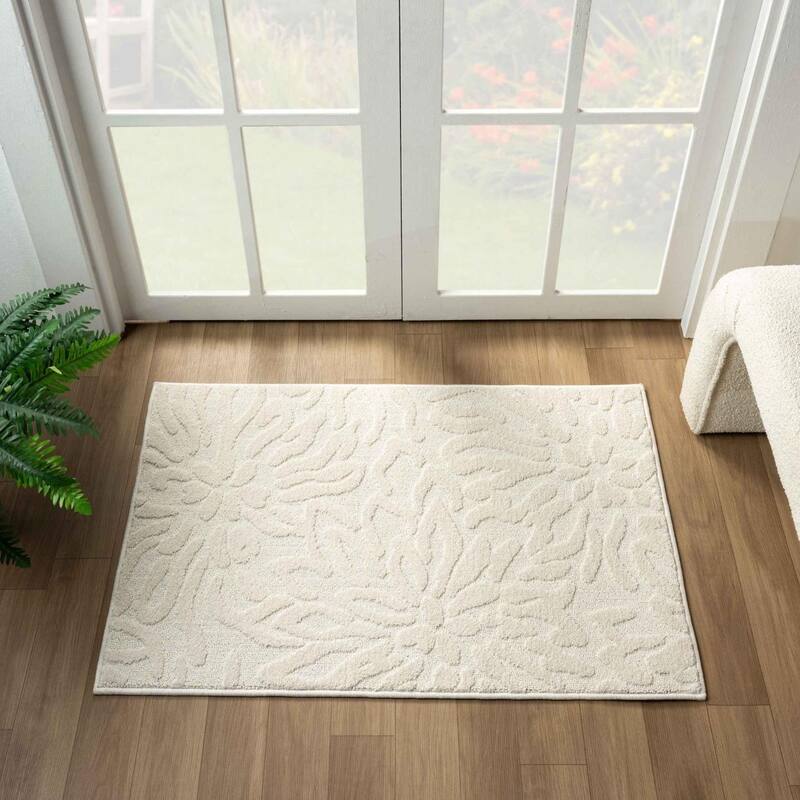 Luxe Weavers Abstract Floral Area Rug, Indoor Carpet for Living Room and Bedrooms - 2x3 - Cream