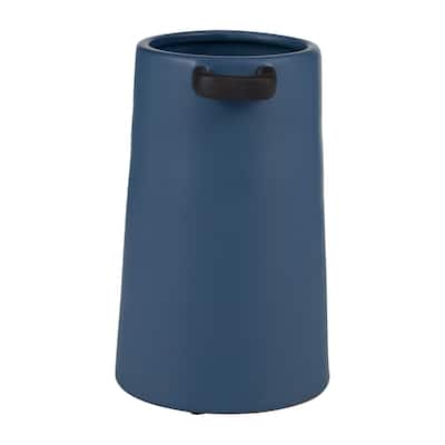 Sagebrook Home 9" Ceramic Vase Eared Vase Contemporary Floral Display Decor for Home or Office Modern Rustic