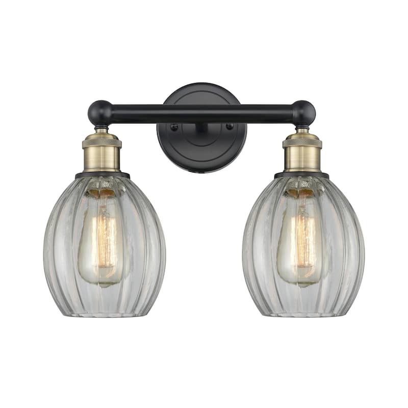 Innovations Lighting 616-2W-13-15 Eaton Vanity Eaton 2 Light 15" Wide - Black Antique Brass / Clear