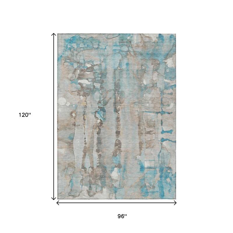 HomeRoots Abstract Transitional Rectangle Outdoor Rug